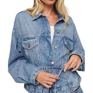 Reformation Luna Belted Jean Jacket